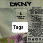 DKNY Girls White & Blue Floral Print Layered Skirt Dress Size L