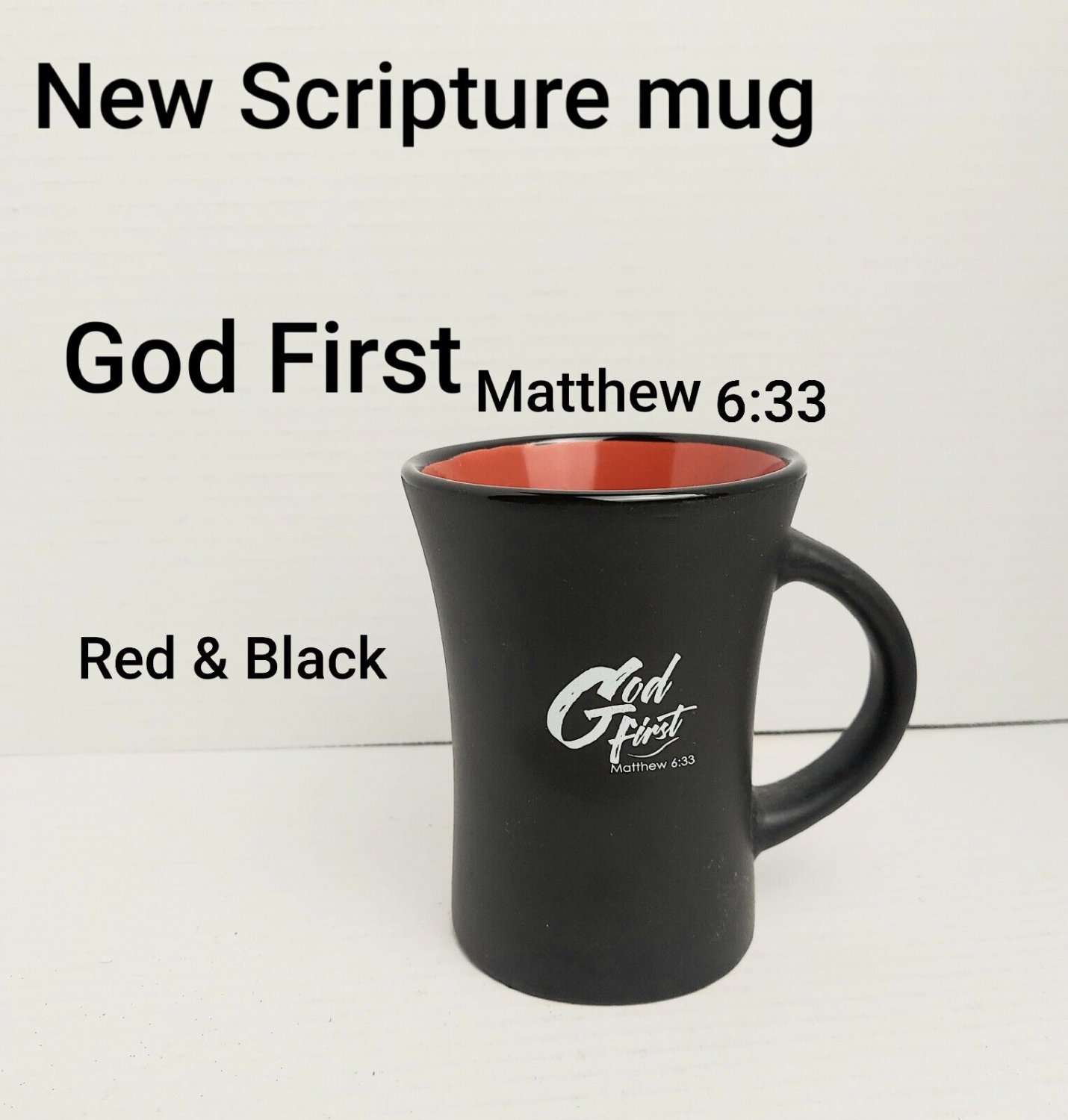 NEW Scripture Mug Red And Black
