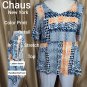 Chaus New York Color Print Detail Stretch Top Size XL