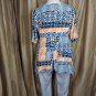 Chaus New York Color Print Detail Stretch Top Size XL