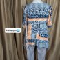 Chaus New York Color Print Detail Stretch Top Size XL