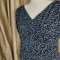 Jessica Howard Black And White Polka-dot Double V Neckline Back Zip Dress...