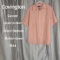 Covington Sunset Orange Short Sleeves Upper Pocket Button Down Shirt Size L