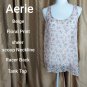 Aerie Beige Floral Print Scoop Neckline Sheer Tank Top Size L