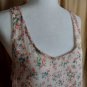 Aerie Beige Floral Print Scoop Neckline Sheer Tank Top Size L