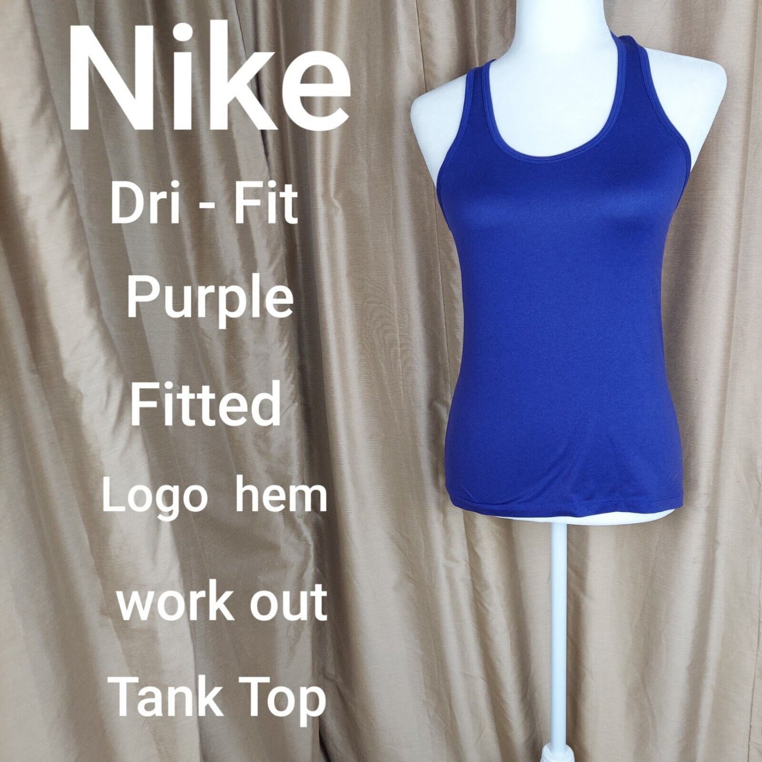 Nike Dri-fit Purple Logo Hem Work Out Tank Size S