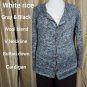 White Rice Wool Blend Gray / White/ Black V Neckline Cardigan Size XL