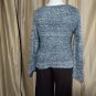White Rice Wool Blend Gray / White/ Black V Neckline Cardigan Size XL