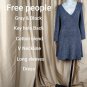Free People Gray & Black V Neckline Slip On Dress Size XS