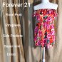 Forever 21 Floral Print Strapless Side Pockets Mini Dress Size M