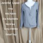 Jennifer Lopez Gray Mix Fabric Zip Adjustable Neckline Detail Top Size XS