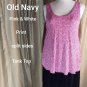 Old Nany Pink & White Print Side Split Tank Size XL