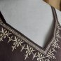 Old Navy Perfect Fit Brown & Ivory  Linen Blend Side Zip Top Size S