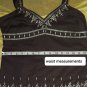 Old Navy Perfect Fit Brown & Ivory  Linen Blend Side Zip Top Size S