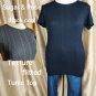 Sugar & Rose Black Coal Texture Fitted Tunic Top Size 3x