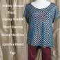 Ashley Stewart Black Sparkle Zigzag Spandex Blend Top Size 30/32