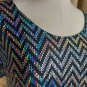 Ashley Stewart Black Sparkle Zigzag Spandex Blend Top Size 30/32
