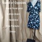 Band Of Gypsies Black Floral Print Button Down Side Pockets Dress Size L