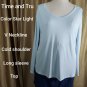 Time And Tru Starlight Blue V Neckline Cold Shoulder Top Size 22