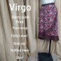 Virgo Berry Pink Print Faux Wrap Fully Lined Ruffled Hem Side Zip Skirt Size 14