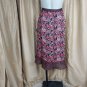 Virgo Berry Pink Print Faux Wrap Fully Lined Ruffled Hem Side Zip Skirt Size 14