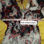 Sushi Flower Red & Black Pasliey Print Detail Blouse Size S