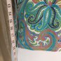 Tegna Blue Paisley Print 100% Zip Neck Top Size S.