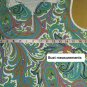 Tegna Blue Paisley Print 100% Zip Neck Top Size S.
