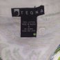 Tegna Blue Paisley Print 100% Zip Neck Top Size S.