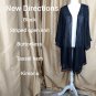 New Directions. Black Striped Open Knit Buttonless Tassel Hem Kimono Size 2X
