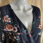 Story On Black Floral Cut Out Sleeves Side Splits Maxi Dress Size S