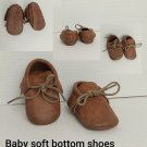 Baby Brown Soft Bottom Detail Shoes Size 0-3 Mos