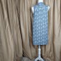 Artisan Ny Gray & Black Print Lower Pockets Button Down Dress Size 8