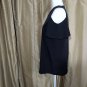 Clavin Klein Black Logo Zip Neckline Cold Shoulder Top Size  M