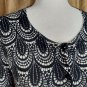 Talbots Black & Ivory Print Detail Button Down Cardigan Size S