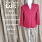 Ann Taylor LOFT Red Cotton Button V Neckline Pullover Top Size L
