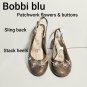 Bobbi Blu Brown Retro Style Patchwork Flowers With Button Centers Scallop...