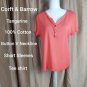 Croft & Barrow Tangerine Cotton Short Sleeves Tee Shirt Size L
