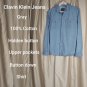 Calvin Klein Jeans Gray 100% Cotton Hidden Button Shirt Size M