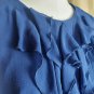Emma & Michele Navy Blue Ruffled Front Belted Dress Size 20W