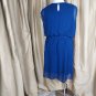Emma & Michele Navy Blue Ruffled Front Belted Dress Size 20W