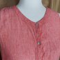 Christian Siriano Vintage Red 100% Linen Button Down Top Size S