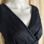 Talbots Black 100% Linen Fringe Detail Back Zip Dress Size 6p