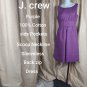J.crew Purple Cotton Side Pockets Detail Dress Size 8.
