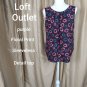 Loft Outlet Plum Purple Floral Print Sleeveless Top Size M