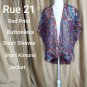 Rue21 Red Print Buttonless Shirt Kimono Size S