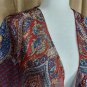 Rue21 Red Print Buttonless Shirt Kimono Size S