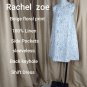 Rachel Zoe 100% Linen Side Pockets Beige Floral Print Shift Dress Size XS