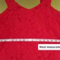 Monteau Los Angeles Red Floral Overlay V Neckline Ruffled Straps Tank Top Size L