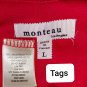 Monteau Los Angeles Red Floral Overlay V Neckline Ruffled Straps Tank Top Size L